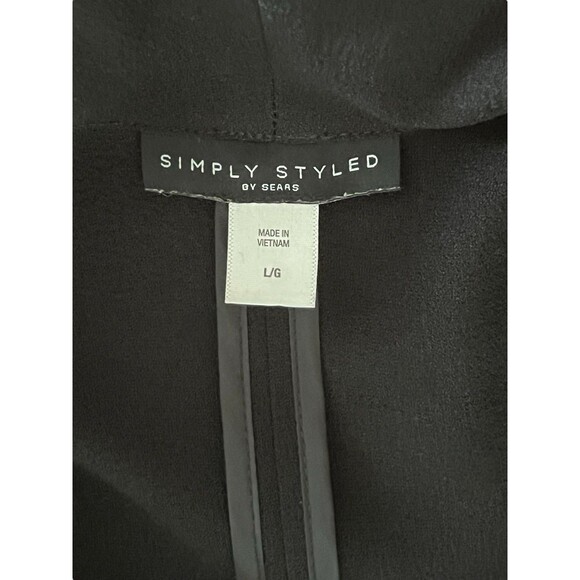 Simply Styled By Sears Solid Black Blazer With Rolled Cuffs Business Casual Sz L - Picture 7 of 13